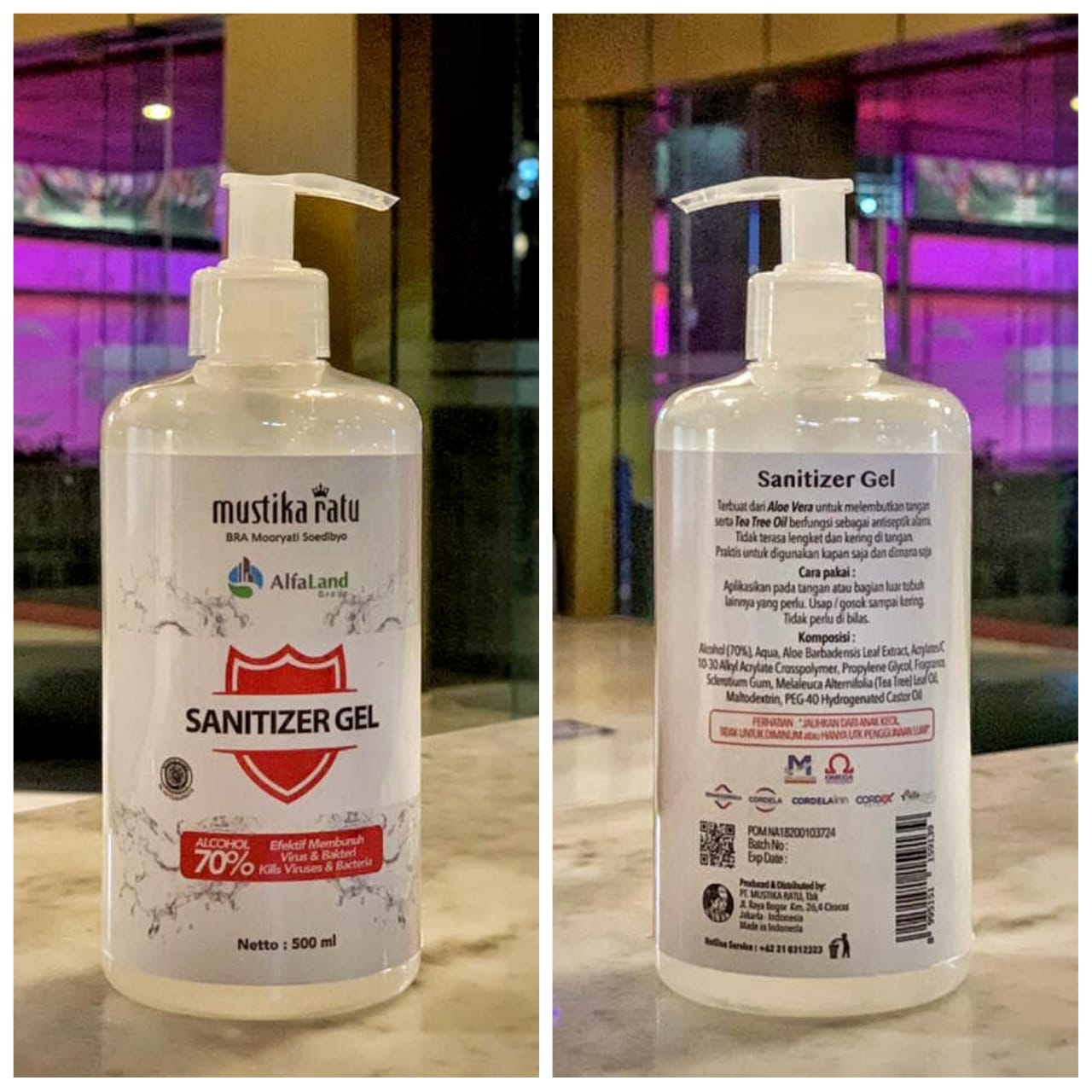 Sanitizer Gel Olive Zaitun dan Hand & Body Spray Mustika Ratu 