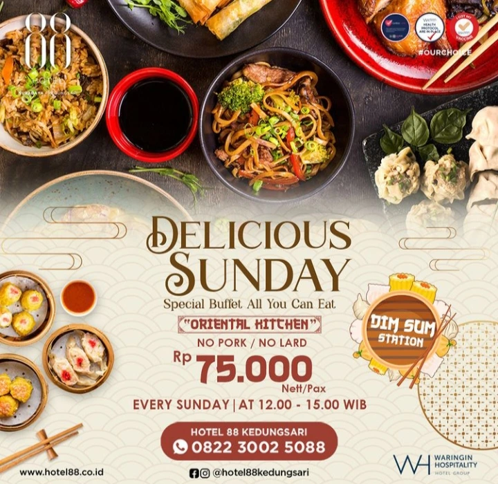 Hotel 88 Kedungsari Surabaya Sajikan Aneka Dimsum, Delicious Sunday Special Buffet All You Can Eat