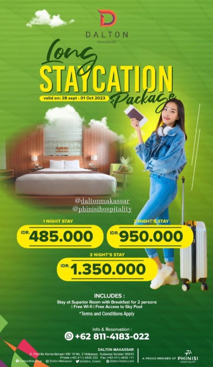 Promo Long Staycation Package Dalton Hotel Makassar