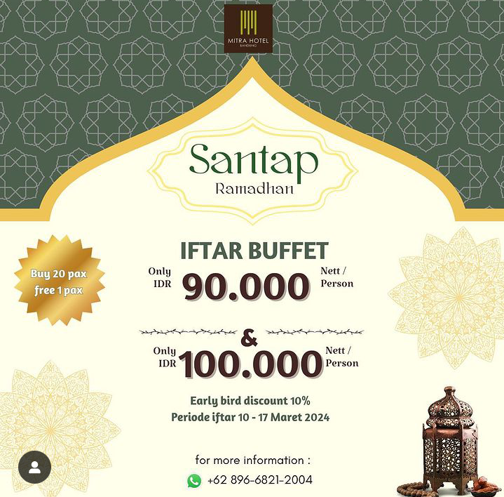 Iftar Package Mitra Hotel Bandung