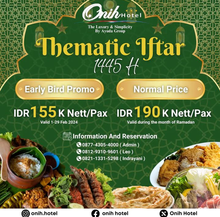 Iftar package Onih Hotel Bogor