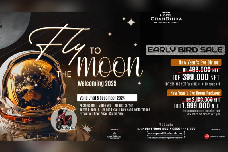 Fly To The Moon, Kemeriahan Tahun Baru di Hotel GranDhika Iskandarsyah Jakarta Bertema Penerbangan