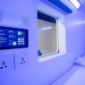 Bobobox dengan lampu warna-warni yang memberi kesan teknologi canggih dan modern.