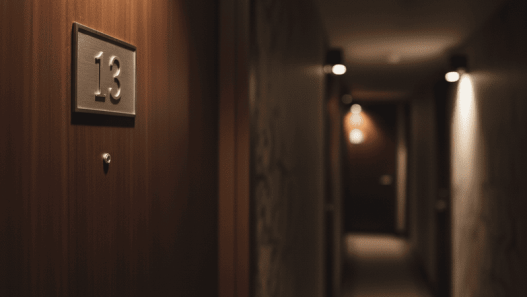 Pintu Kamar Hotel dengan Nomor Kamar