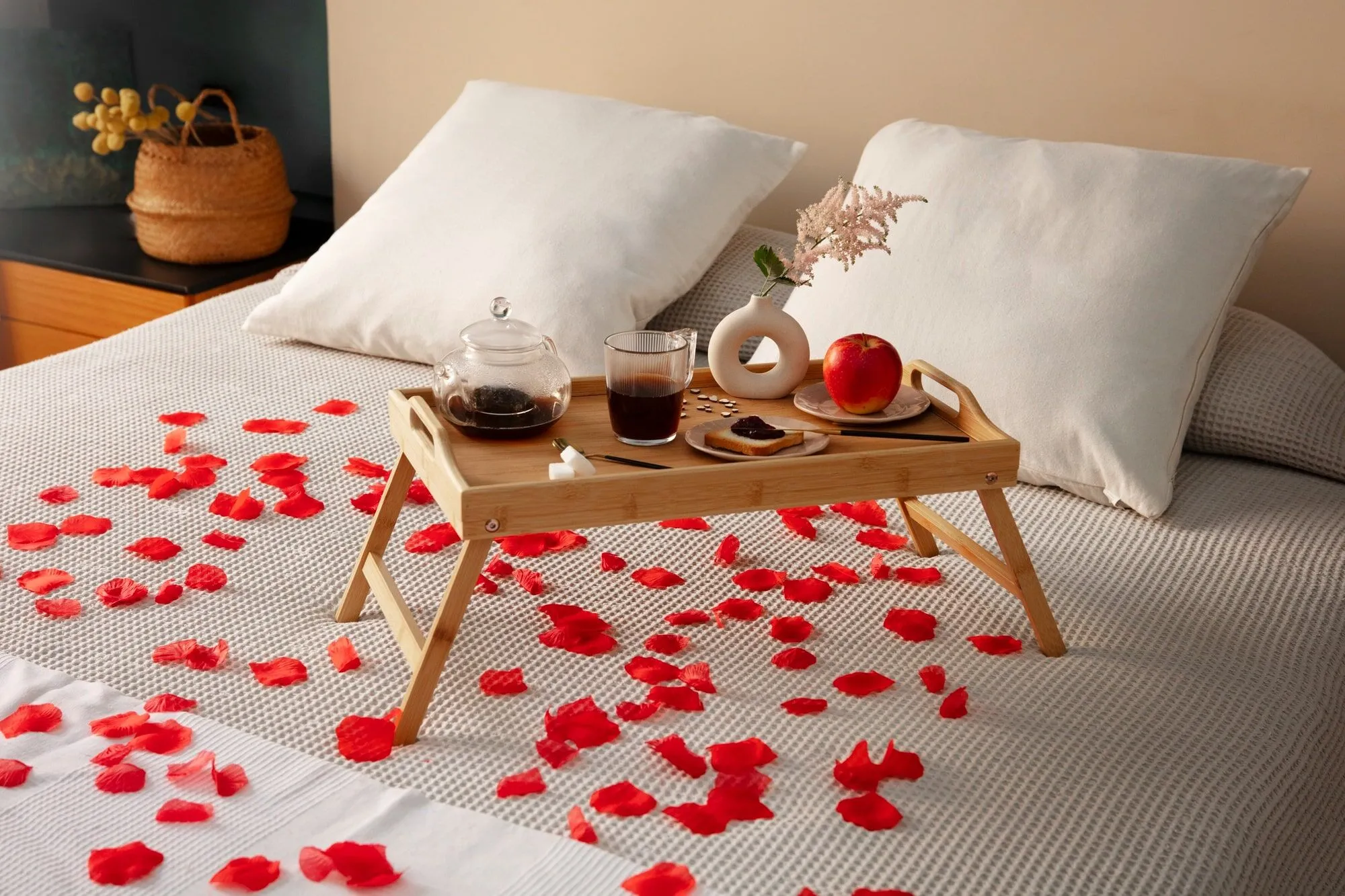 Kamar Hotel dengan Dekorasi Romantis
