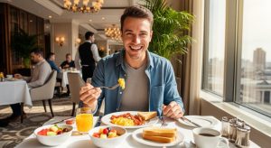 Tamu Hotel Menikmati Sarapan