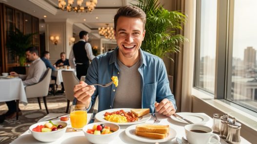 Tamu Hotel Menikmati Sarapan