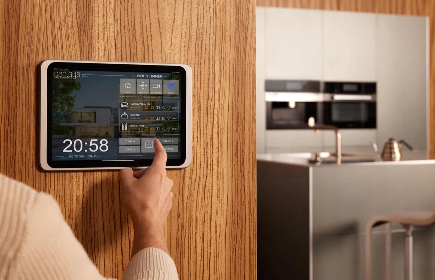 menu kontrol smart room modern di layar tablet atau smartphone