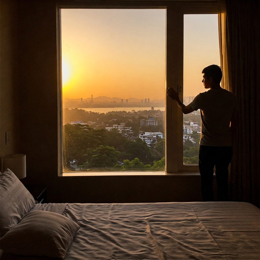 Pemandangan dari kamar hotel yang melengkapi pengalaman menginap dengan suasana tenang.