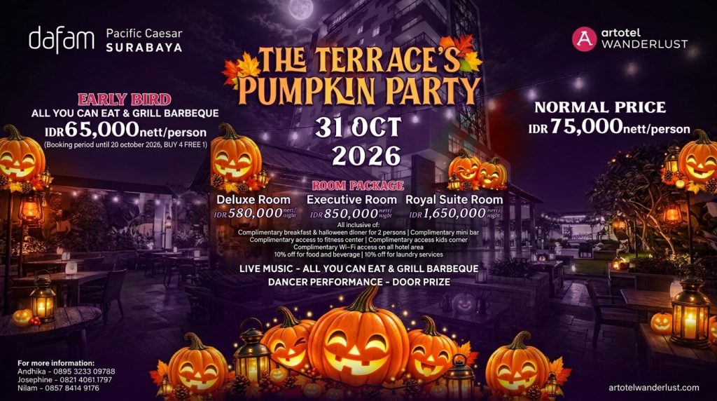 Press Realase "Hotel Dafam Pacific Caesar Surabaya – The Terrace’s Pumpkin Party"